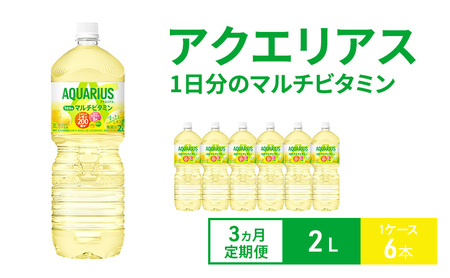 【3ヵ月定期便】アクエリアス 1日分のマルチビタミン 2L 1ケース 6本 ペットボトル