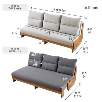 ふるさと納税 太宰府市 ソファ ソファベッド 3人掛け オズボーン 200cm ダークグレー モーブル |  | 03