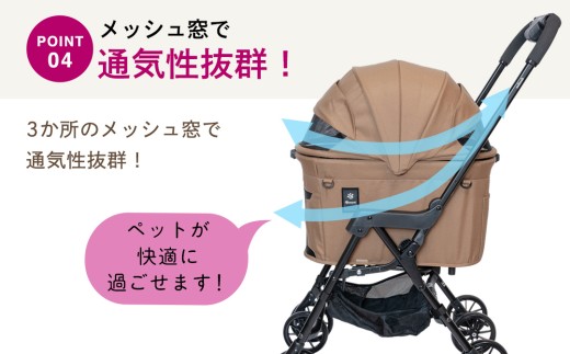 【コンビ】コムペット ミリミリ キャリー マウナケアブラウン（BR）119511 combi コンビ キャリー単体使用可能 軽量コンパクト 軽量 通気性 清潔 コンパクト収納 簡単収納ペットカート 2
