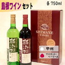 【ふるさと納税】島根ワイン 赤 白 セット | やや甘口 酸化防止剤無添加 ぶどう 葡萄 甲州 マスカット ベリーA お酒 酒 さけ sake アルコール ペア 詰合せ 島根県 出雲市