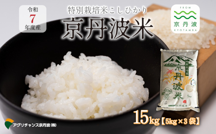 特別栽培米 こしひかり 京丹波町産 15kg 令和7年産米 精米 お米 京都 丹波 コシヒカリ 特A獲得 農家直送 ※北海道・沖縄・その他離島は配送不可 [024AGC001]