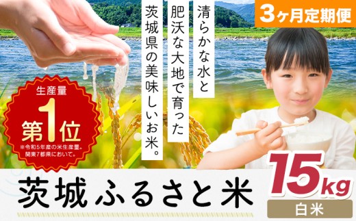 【3か月定期便】米 茨城 ふるさと米 白米 15kg《申込月の翌月より出荷開始》茨城県 河内町 米 国産 お米 おこめ お弁当 おにぎり