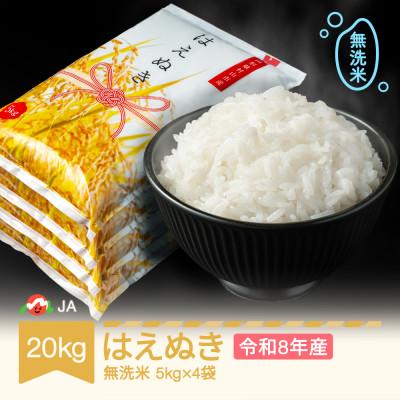 ふるさと納税 村山市 新米 令和8年産 はえぬき 無洗米 20kg