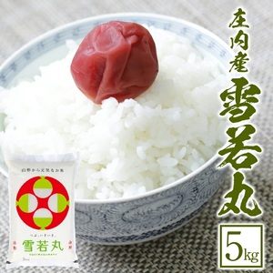 SA2957　令和7年産【精米】雪若丸　5kg×1袋 《農産物検査員おすすめの庄内米》 SY