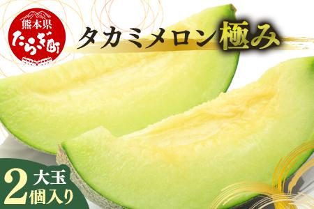 【2027年4月中旬〜発送】タカミ メロン (極み)大玉 2個 (計3.4kg〜4kg) 果物 フルーツ 貴味 メロン 001-0659