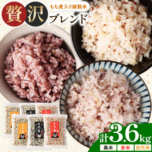 もち麦入り雑穀米 贅沢ブレンド 600g×3種類 各2袋 合同会社くまもとごはん《30日以内に出荷予定(土日祝除く)》熊本県菊池産 残留農薬不検出 真空パック 便利なチャック付 お米 もち麦 雑穀米 セット 九州産 熊本県産 菊池市産 送料無料