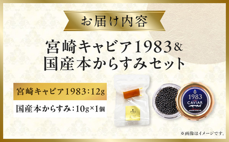 宮崎キャビア1983(12g)＆国産本からすみ(10g×1個)セット 宮崎キャビア1983 ジャパンキャビア トラディショナルキャビア G7サミット 国際線ファーストクラス 熟成キャビア 宮崎県産 チ