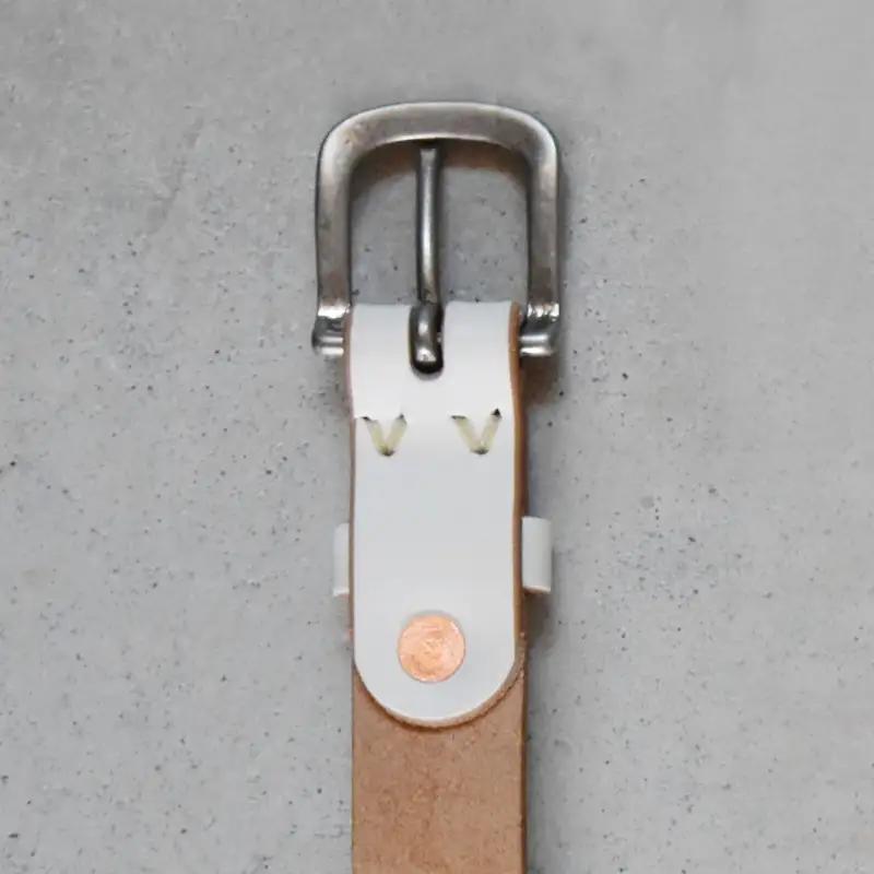 Teha’amana Copper Rivet Belt 25mm ベルト ホワイト ロングサイズ