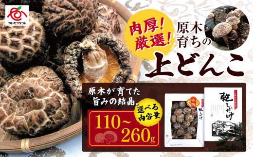 
                  肉厚・厳選！原木育ちの上どんこ110g～260g｜栃木県 矢板市 しいたけ 椎茸 産地直送
                