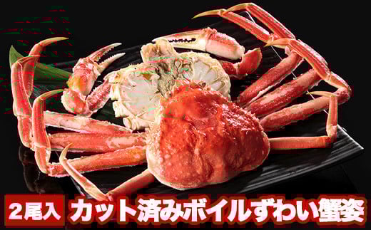 B-47006【12/21まで年内配送】カット済みボイルずわい蟹姿2尾(計1～1.1kg)