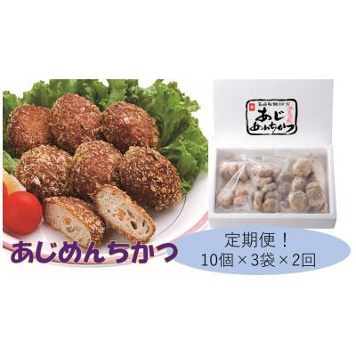 ふるさと納税 諫早市 【毎月定期便】あじめんちかつ30個入り全2回