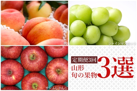【2025年8月～12月発送】【定期便3回】山形旬の果物3選（桃/シャインマスカット/りんご）_H239(R7)