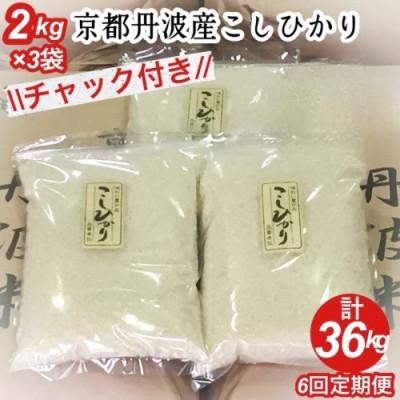 ふるさと納税 亀岡市 【毎月定期便】京都丹波産 お米 コシヒカリ 精米 6kg(2kg×3袋)米定期便 6ヶ月 全6回