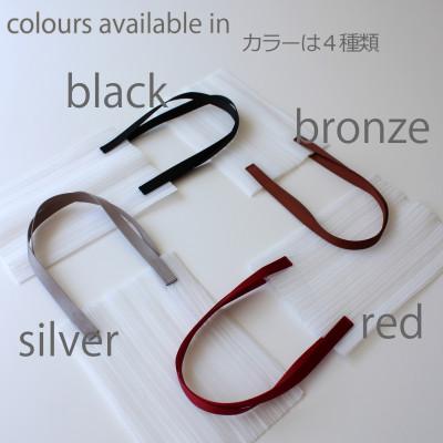 ふるさと納税 高松市 香川県産 プリーツバッグ・ストライプ・スモール[ブラック1点]　軽やかで上品な透け感のあるバッグ |  | 03