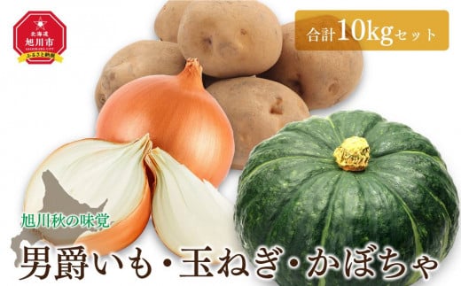 
            【26年先行予約】＜旭川秋の味覚＞男爵いも・玉ねぎ・かぼちゃ　合計10kgセット（2026年10月上旬から発送開始）【 じゃがいも 芋 玉葱 野菜 産地直送 旬 お取り寄せ 詰め合わせ 旭川市 北海道 】 _00402
          