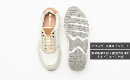 MIDFOOT婦人靴 レザースニーカー MF-001JL ホワイト 25.0cm