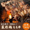 【ふるさと納税】ヘルシーに育った「菜彩鶏」もも串 40g×30本　2箱