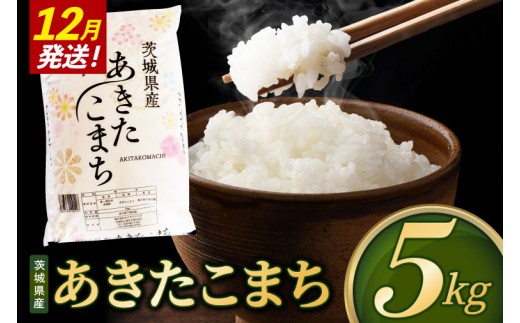【2026年12月発送】米 あきたこまち 精米 5kg 令和8年産 茨城県産 お米 こめ コメ ごはん 白米 アキタコマチ 茨城県産米 単一米 単一原料米 安心 安全 送料無料 国産 人気 数量限定 （85-R8i133_12）