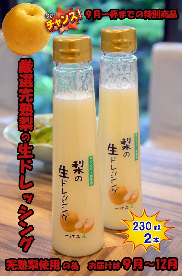 【ふるさと納税】『チャンス9月一杯までの特別商品』梨の生ドレッシング(230ml) 2本セット シーズン限定商品