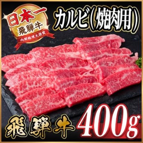 飛騨牛　厳選カルビ(焼肉・BBQ用) 400g　A4～A5等級 黒毛和牛【配送不可地域：離島】【1732947】