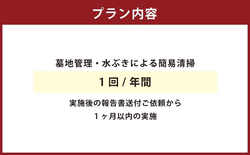 墓地管理・水ぶきによる簡易清掃（年1回）