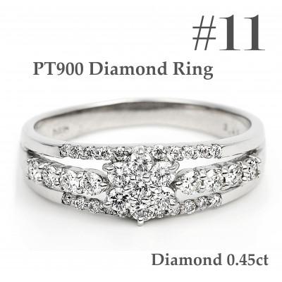 ふるさと納税 鳴沢村 プラチナ ダイヤ リング 0.45CT R3363DI-P #11