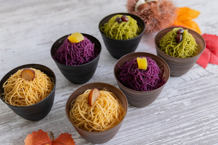 絹糸モンブラン《桜》バラエティセット (団子3種、アイス3種 [各1個])｜ゆうとはる 高級 スイーツ ギフト アイス ケーキ 和栗 抹茶 紫芋 絹糸 クリーム 絞り [0885]