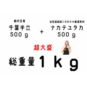 千葉県産落花生 2種味比べセット 1.0kg(千葉半立・ナカテユタカ各500g)殻付き　さや煎り【1362232】