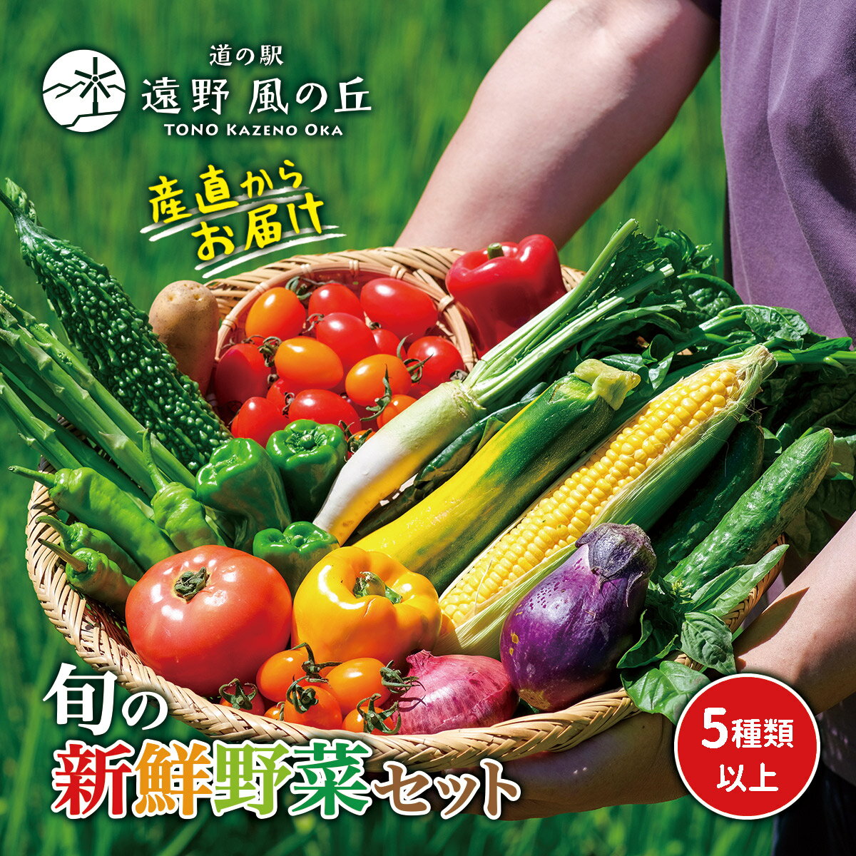 【ふるさと納税】遠野風の丘 季節の 野菜セット （5種類以上） 道の駅 産直 直送 旬 厳選 岩手県 遠野市 産 やさい セット 詰め合わせ 新鮮 お楽しみ 旬 とれたて ふるさと ベジタブル 仕送り 品種 おまかせ アウトドア バーベキュー BBQ 料理 家庭 農家 お取り寄せ 送料無料