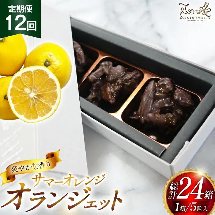 チョコ オランジェット サマー オレンジ 5粒入り 2箱 セット 12回 定期便 総計 24箱 [心優-Cotoyu Sweets- 長崎県 平戸市 hr42bjo490257]