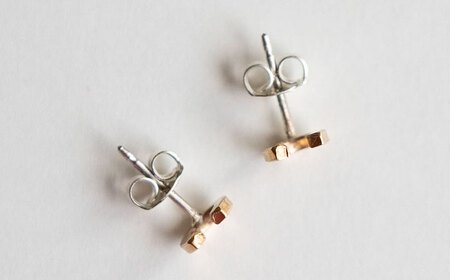 馬蹄ピアス 14kgf ×シルバー925 BIBP011 シルバーピアス
