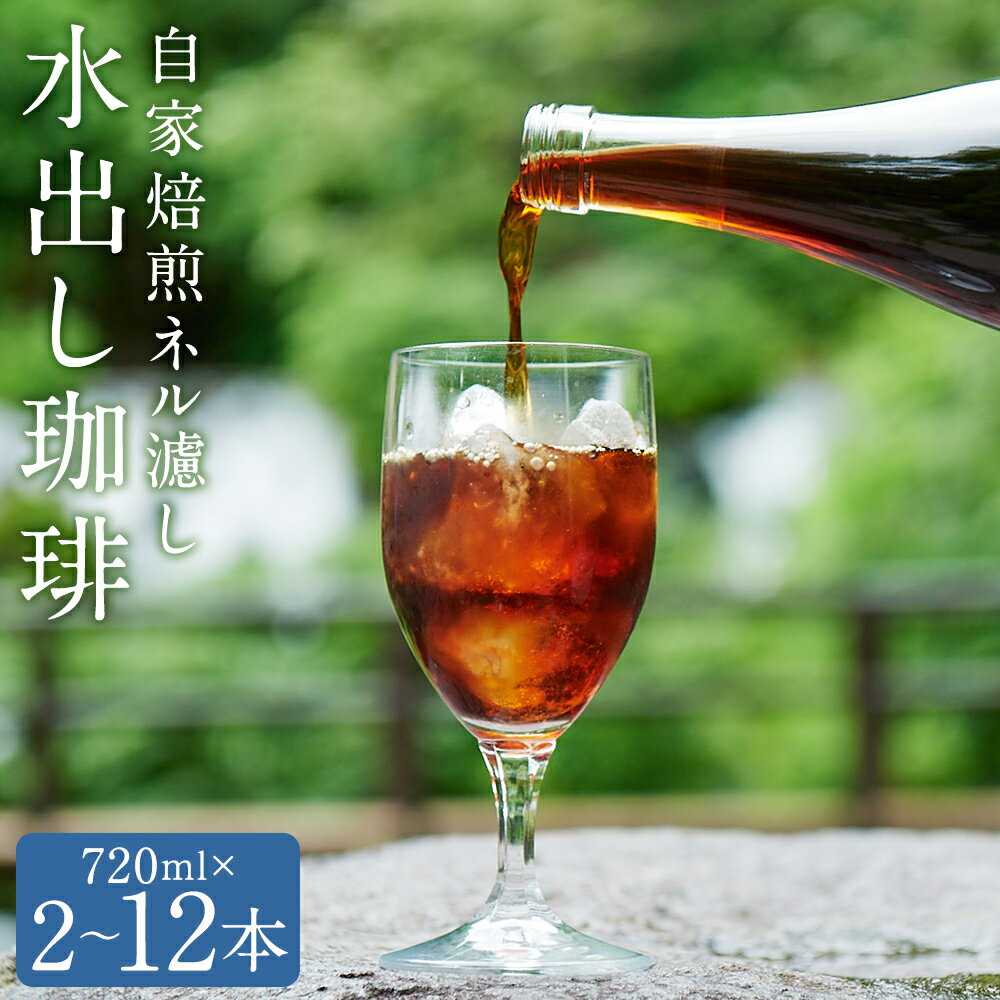 【ふるさと納税】〈選べる内容量〉自家焙煎ネル濾し【水出し珈琲】2本 /12本 720ml［名水の郷 北海道京極町］ 布フィルター フランネル アイスコーヒー 深煎 常温 送料無料