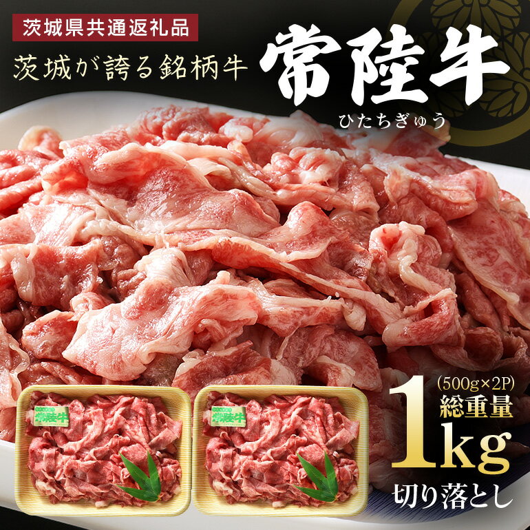 【ふるさと納税】 茨城県産 常陸牛 切り落とし 1kg (500g×2パック) 国産 和牛 牛 牛肉 ブランド牛 肉質柔らか ジューシー 焼肉 すき焼き 煮物 炒め物 小分け パック 冷凍配送 BBQ 贈答用 ギフト 茨城県 潮来市 「茨城県共通返礼品」(A12-006)