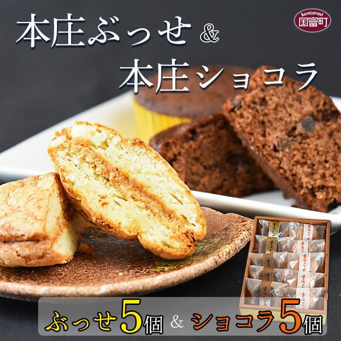 【ふるさと納税】＜本庄ぶっせ 5個 ＆ 本庄ショコラ 5個（合計10個）＞※入金確認後、2か月以内に順次出荷します。ブッセ チョコレート 焼き菓子 お菓子 洋菓子 スイーツ おやつ お茶請け 宮崎県 国富町【常温】