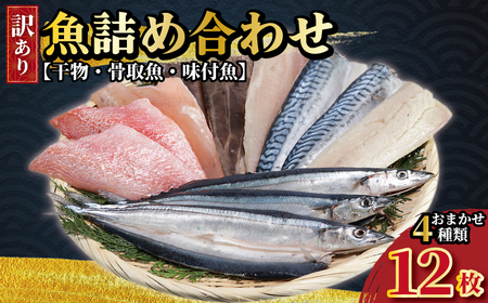 訳あり魚詰め合わせ 12枚(4種)　干物 干物 干物 干物 干物