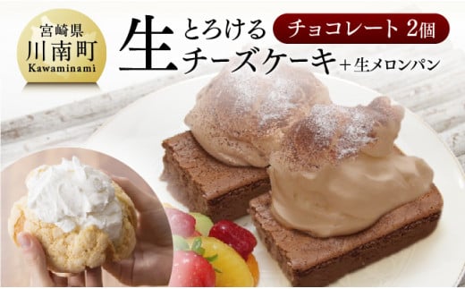 
『押川春月堂本店』とろける生チーズケーキセット（チョコ×２個） 【 ケーキ チーズケーキ お菓子 スイーツ 】
