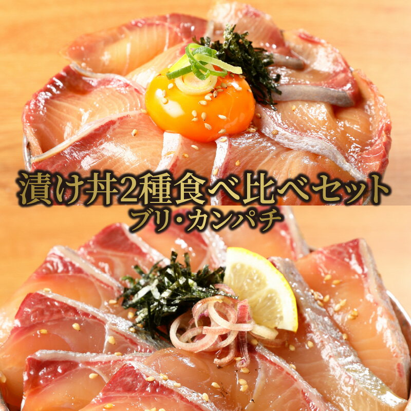 【ふるさと納税】漬け丼 2種 食べ比べ セット 日向灘 ブリ カンパチ 100g × 8袋 旬 請関水産 海鮮漬け丼 海鮮丼 小分け 解凍するだけ 時短 料理 簡単 おうちご飯 お取り寄せグルメ 魚介 冷凍 送料無料 食品 宮崎県 延岡市