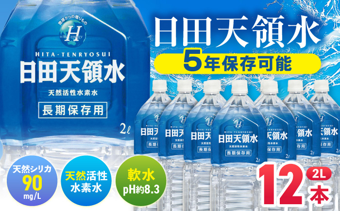 
                  日田天領水 長期保存用2L×6本×2箱 飲料水 水 みず 備蓄 防災 天然水 天然 ミネラルウォーター みねらるうぉーたー ミネラル シリカ 日田市 / グリーングループ株式会社[AREG032]
                