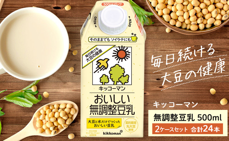 
            無調製豆乳 500ml 24本(2ケース) セット ｜キッコーマン 豆乳 無調整 紙パック 高評価 ソイミルク 植物性ミルク 常温 常温保存 飲み物 飲料 ドリンク コレステロール 健康 美容 朝食 ヘルシー たんぱく質 タンパク質 蛋白質 ソイミルク健康 ソイミルクたんぱく質 ソイミルク朝食 飲料健康 健康飲料 大豆 イソフラボン  無調整豆乳健康 無調整豆乳たんぱく質 無調整豆乳朝食
          