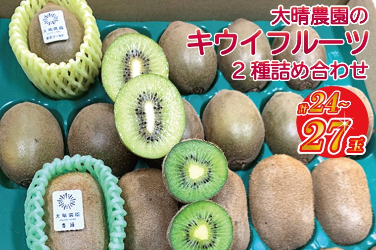 【先行予約】【11月発送開始】東京ゴールドと香緑2種詰め合わせ24～27玉入り 大晴農園のキウイフルーツ【埼玉県 春日部市 国産 フルーツ 果物 産地直送 贈答用 お取り寄せ 家庭用 ギフト 朝食 デザート】（BY005）