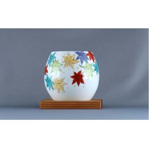 有田焼 茶香炉〈紅葉尽し文〉【赤絵白磁硯処 雪月花】手描き 伝統工芸 香炉 赤絵 インテリア  80000円 8万円 A80-53_イメージ2