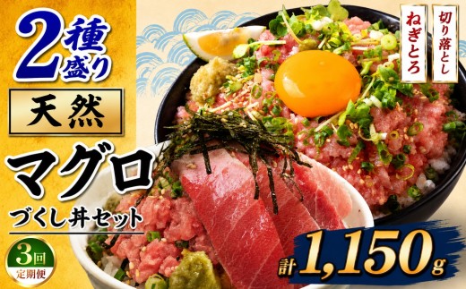 【定期便3回】天然 マグロ づくし丼 2種盛り セット 合計1150g |  清幸丸水産 ネギトロ 切り落とし 鮪 千葉県 君津市