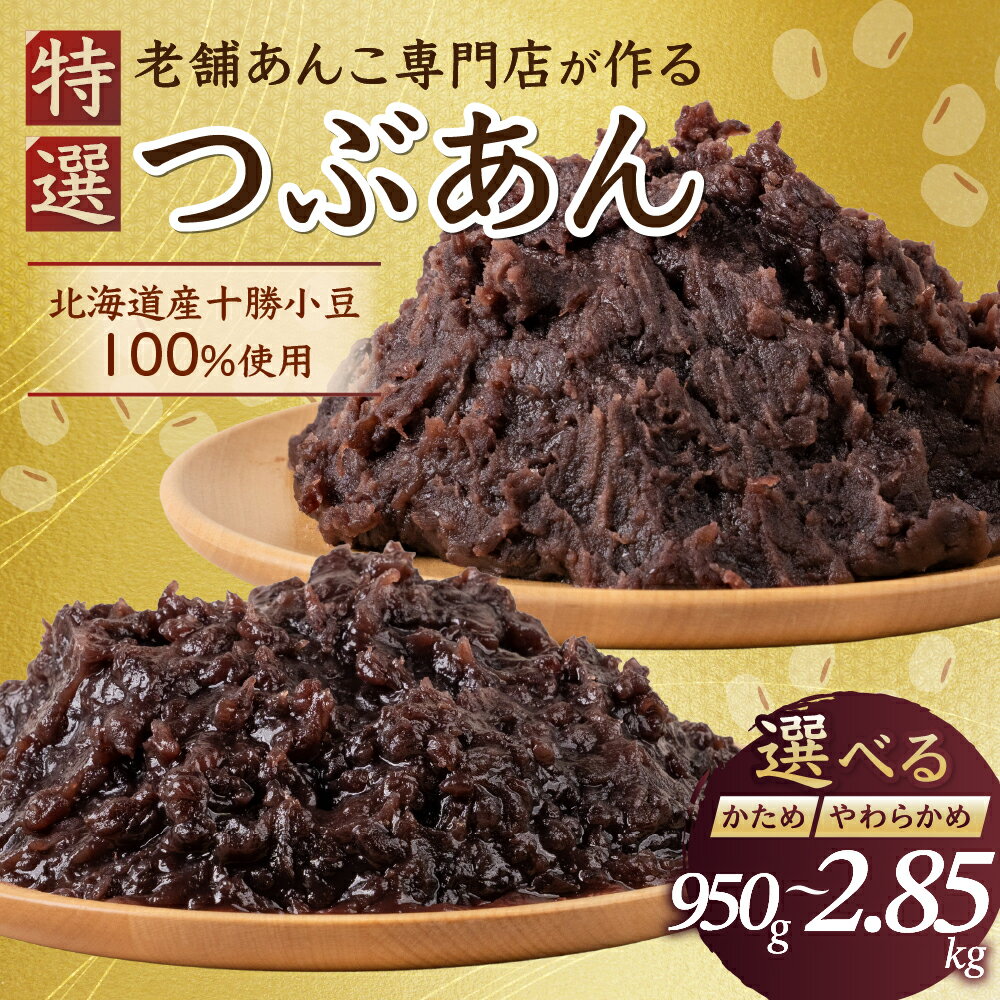 【ふるさと納税】＼リピーター多数／≪選べる≫ 特選 つぶあん 北海道産 十勝 小豆 100％使用 かため やわらかめ 950g 2850g 大垣名水 仕込み あんこ 餡子 お菓子 和菓子 スイーツ 常温 4000円 四千 10000円 1万 ポスト ネコポス 人気 ランキング 松下製餡所 岐阜県 大垣市