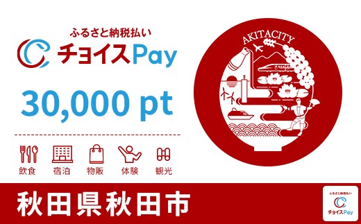 
            秋田市チョイスPay 30,000pt【会員限定のお礼の品】
          