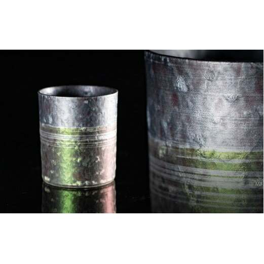 【NYが認めた逸品】有田焼 麟 Lin プレミアムオンザロック 樹氷 2個セット (Emerald・Green) メタリックな有田焼【金照堂】ロックカップ ロックグラス ウイスキーグラス 焼酎グラス 