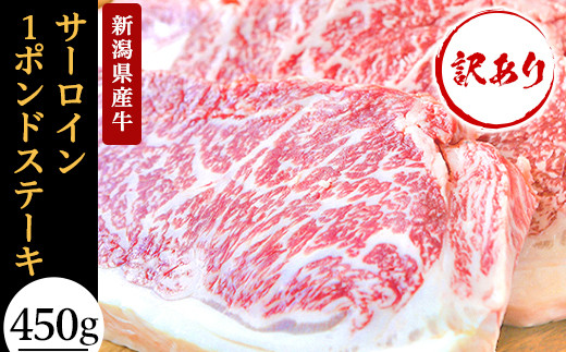 76-66B【訳あり】新潟県産牛（長岡産） サーロイン1ポンドステーキ