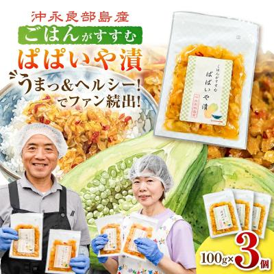 ふるさと納税 和泊町 3個セット!うまっ&amp;ヘルシー!でファン続出!「ごはんがすすむ ぱぱいや漬」
