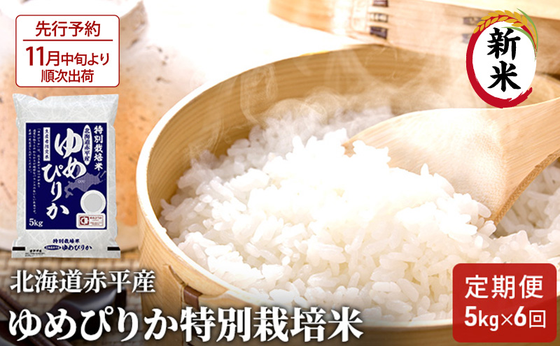 【先行予約2025年産米・11月中旬より順次出荷】北海道赤平産 ゆめぴりか 5kg 特別栽培米 【6回お届け】 精米 米 北海道 定期便 ふるさと納税 