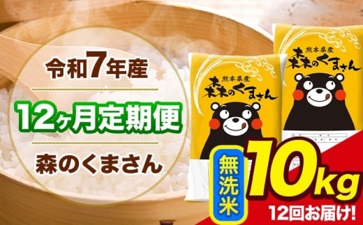 
                   令和7年産 森のくまさん 【12ヶ月定期便】 無洗米 《お申込み翌月から出荷》 10kg (5kg×2袋) 計12回お届け 熊本県産 単一原料米 森くま 熊本県 玉東町
                