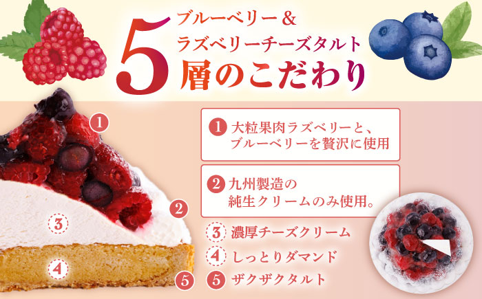 【全3回定期便】ブルーベリー&ラズベリーチーズタルト1ホール(14cm)【心優　−Cotoyu Sweets−】 [KAA530]